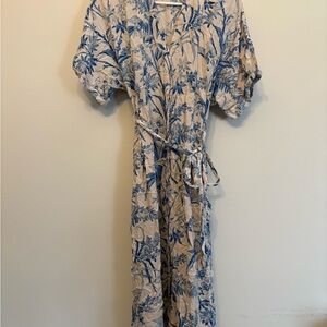 Blue and Cream Floral Dress